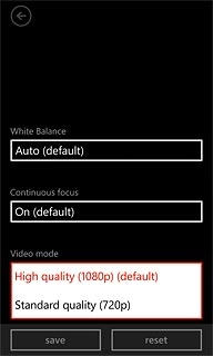 Press the required setting.