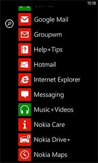 Slide your finger left on the display.Press Nokia Maps.
