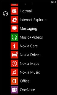 Slide your finger left on the display.Press OneNote.