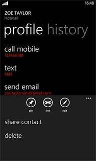 Press share contact.