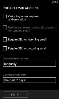 Press the field below Download email from.
