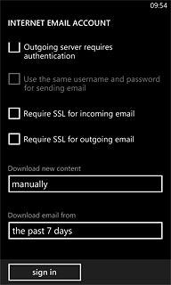 Press sign in.Wait while the email account is activated.