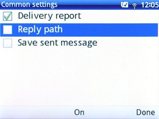 Scroll to Reply path and press the Navigation key to turn the function off.