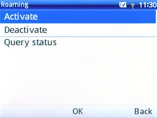 Scroll to Activate and press the Navigation key.