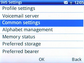 Scroll to Common settings and press the Navigation key.
