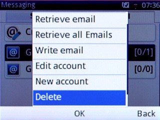 Scroll to Delete and press the Navigation key.