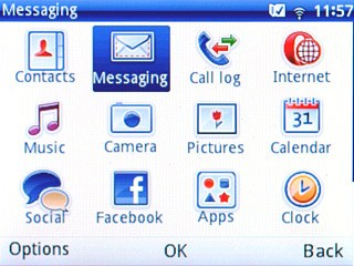 Scroll to Messaging and press the Navigation key.