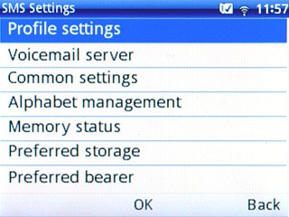 Scroll to Profile settings and press the Navigation key.