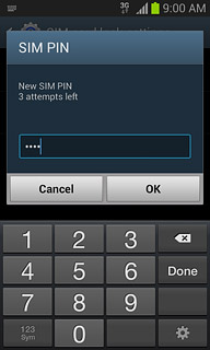 Key in a new four-digit PIN and press OK.