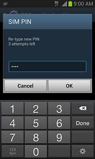 Key in the new PIN again and press OK.