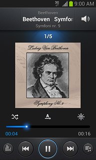 Press the shuffle icon.Depending on the current setting, the function is turned on or off.
