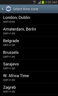 Press the required time zone.
