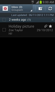 Press the required email message to read it.