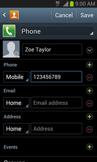 Press the field next to the phone number.