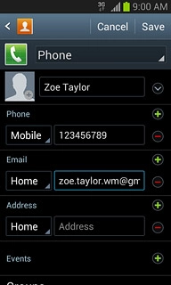 Press the field next to the email address.