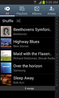 Press the required audio file or the required playlist.