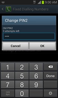 Key in your current PIN2 and press OK.
