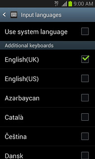When the box next to the language is ticked (V), it's selected.