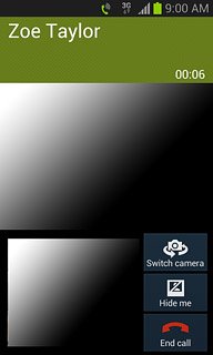To change camera:Press Switch camera.Depending on the current setting the front or the back camera is turned on.