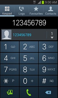Key in the required number and press the video call icon.