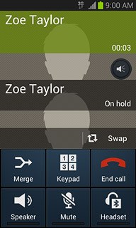 Press Swap to swap calls.