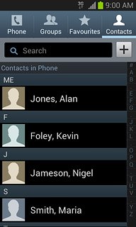 Press the Contacts tab.