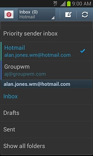 Press the required email account.