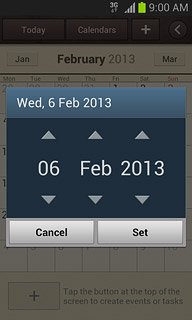 Press arrow up and arrow down next to date, month and year to find the required date.