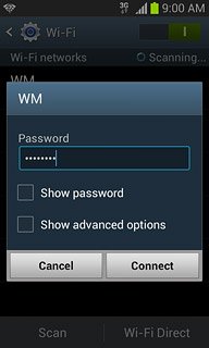 Follow the instructions on the display to select security settings, if required.Press Connect, if required.