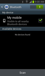 When the box next to the name is ticked (V), Bluetooth visibility is turned on.