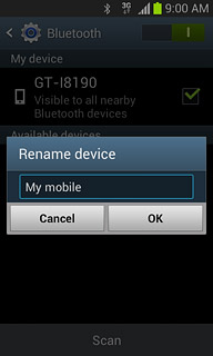 Key in the required name and press OK.