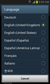 Press the required language.