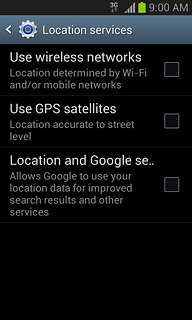 Press Use wireless networks to turn the function on or off.
