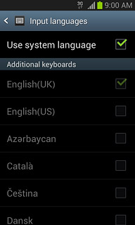 Press Use system language to turn off the function.
