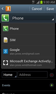 The steps below are based on the Phone phone book. If you select another phone book, there may be some differences in relation to the instructions.