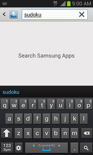 Key in the name of the required app and press the search icon.
