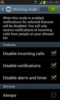 When the box next a setting is ticked (V), it's turned on.