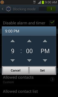 Press arrow up and arrow down next to hours and minutes to set the time.