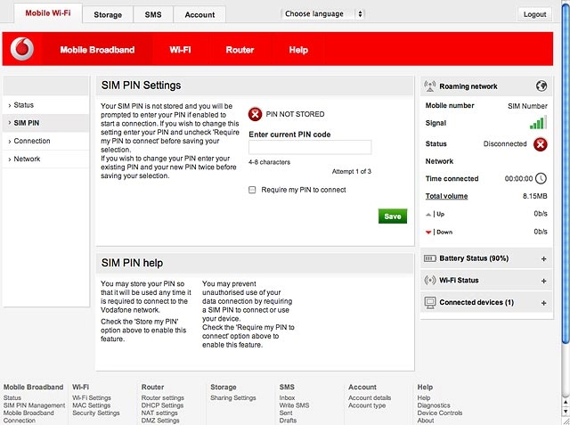 Highlight the field below Enter current PIN code and key in your PIN.