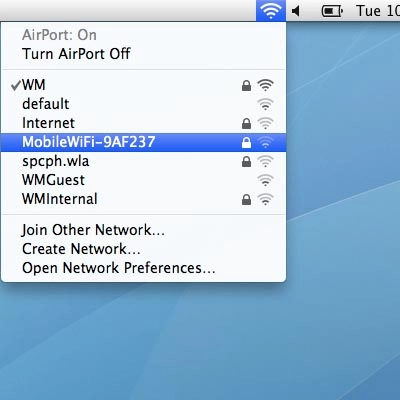 Click the name of your Wi-Fi hotspot.