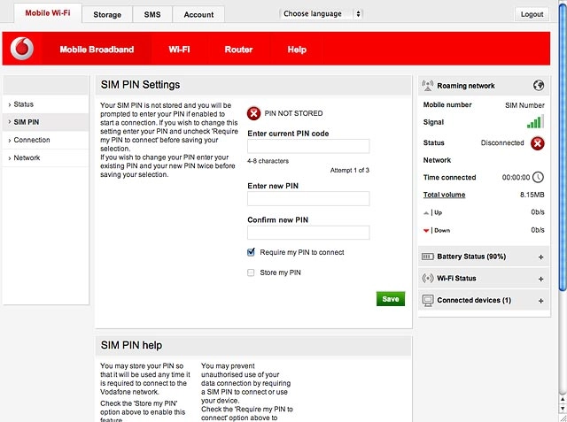 Click the box next to Require my PIN to connect to turn use of PIN on or off.