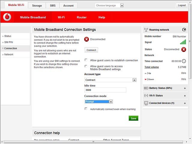 Click the drop down list below Connection mode.