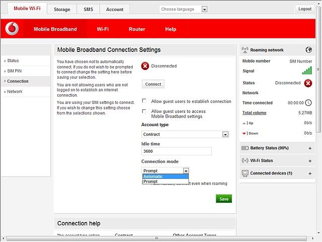 Highlight Automatic or Prompt.