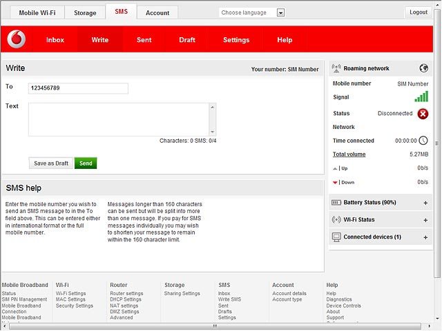 Highlight the text input field and write the text message.