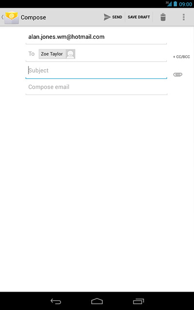 Press Subject.Key in a subject for the email message.