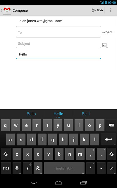 Press the required word to insert it.