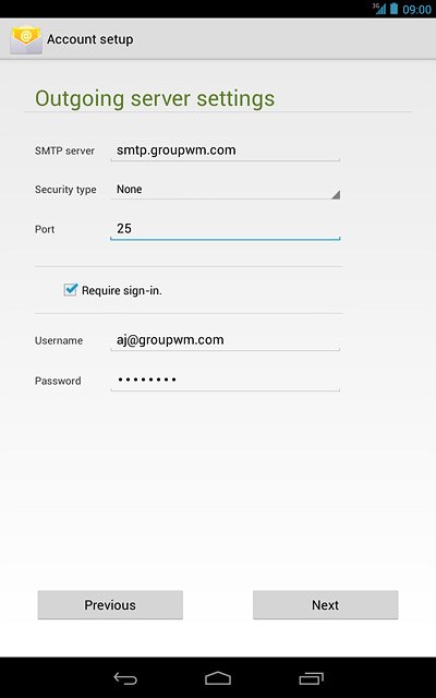 Press Require sign-in to turn off SMTP authentication.