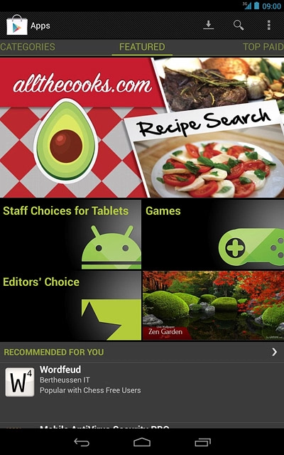 Press the search icon.
