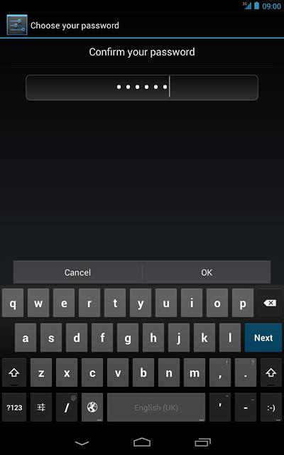 Key in the lock code again and press OK.