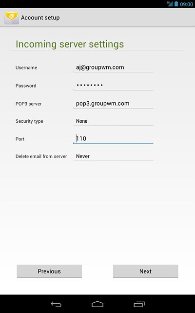 Press the drop down list below Delete email from server.